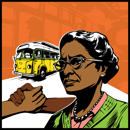 Rosa Parks and the Montgomery Bus Boycott banner